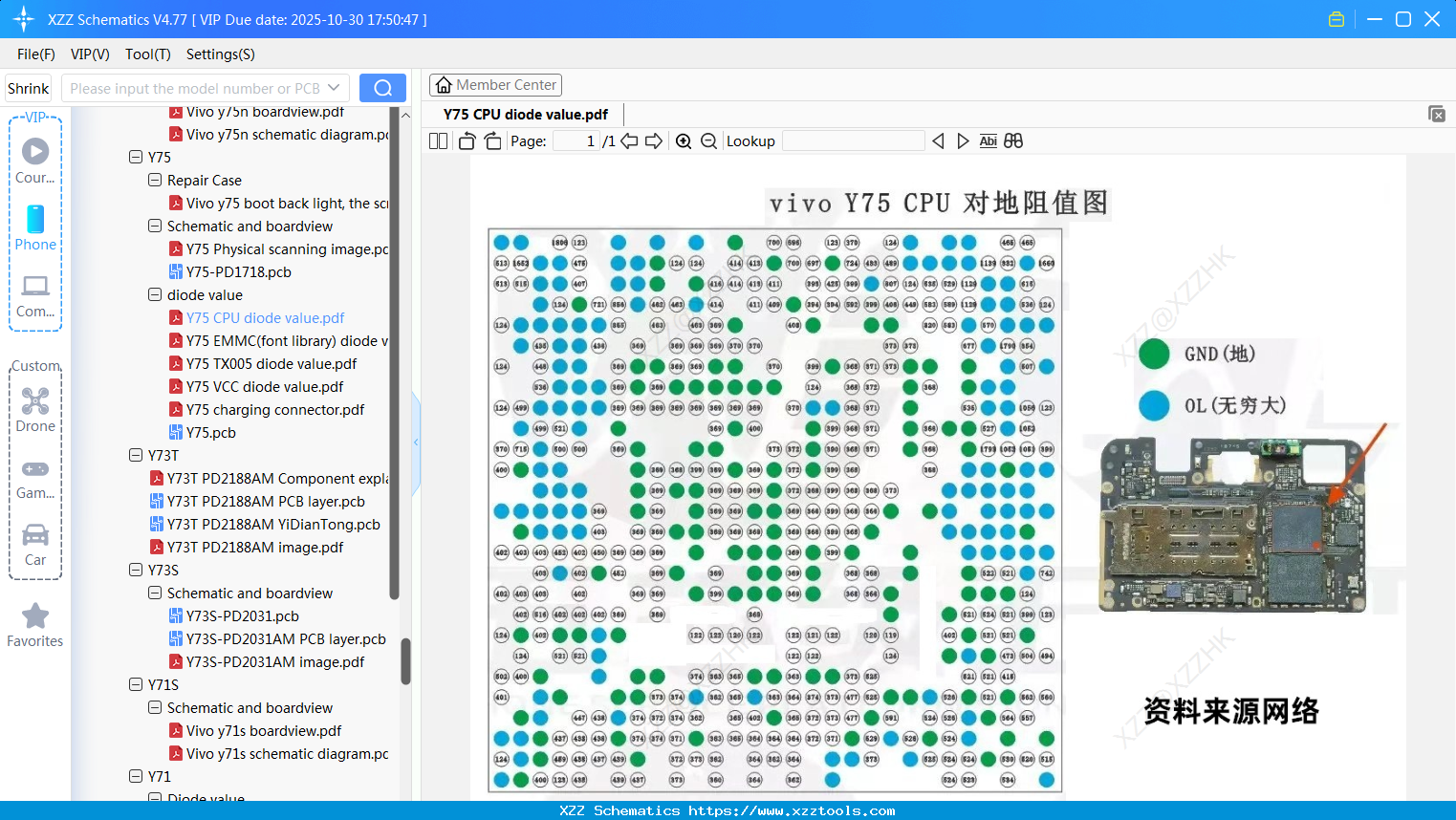 VIVO Y75 CPU Diode Value
